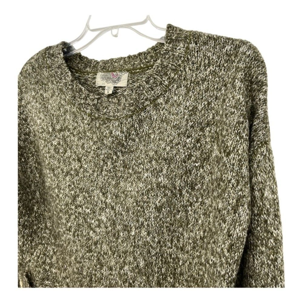 Urban Outfitters Ecote Heather Green Pullover Knit Sweater Front Pockets Women S - Picture 5 of 12
